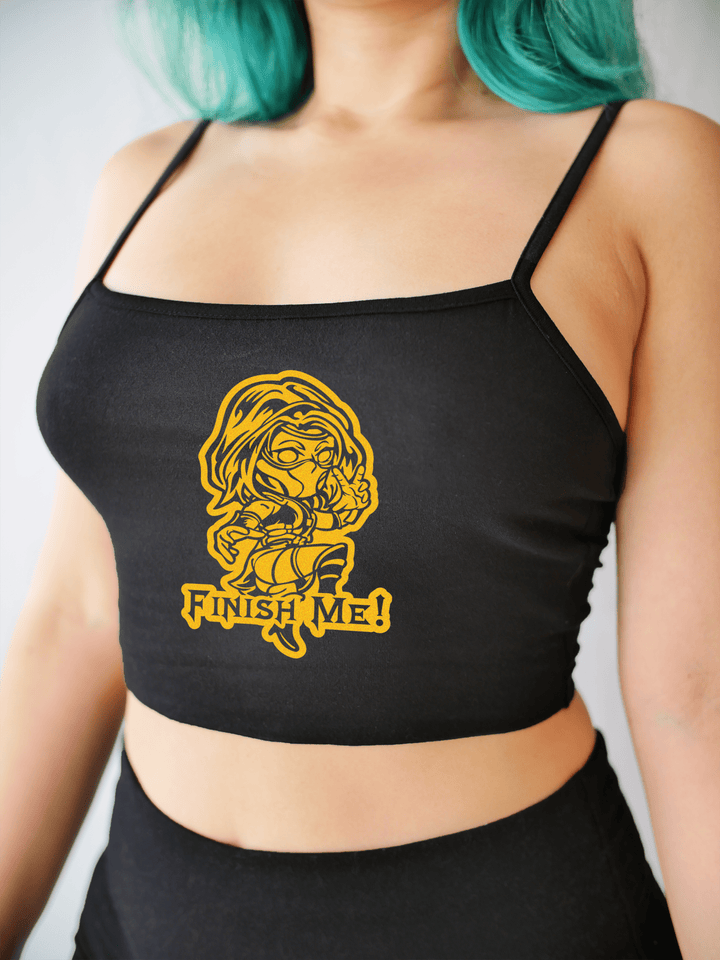 PixelThat Crop Top S / Black Finish Me Crop Top