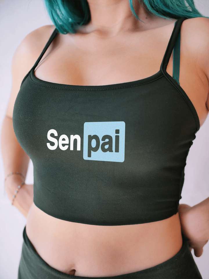 PixelThat Crop Top S / Dark Green Senpai Crop Top