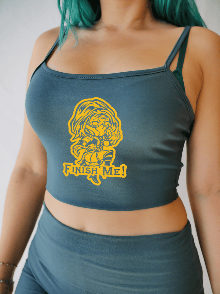 PixelThat Crop Top S / Dusk Teal Finish Me Crop Top