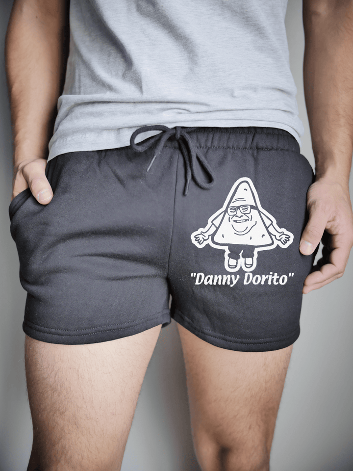 PixelThat Punderwear Black / S / Front Danny Dorito Men's Gym Shorts