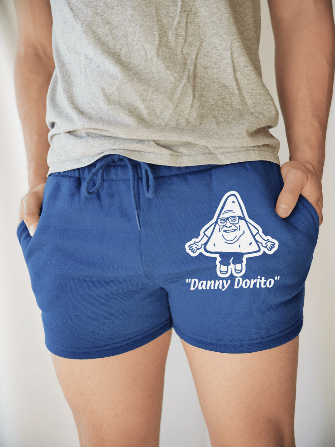 PixelThat Punderwear Royal Blue / S / Front Danny Dorito Men's Gym Shorts
