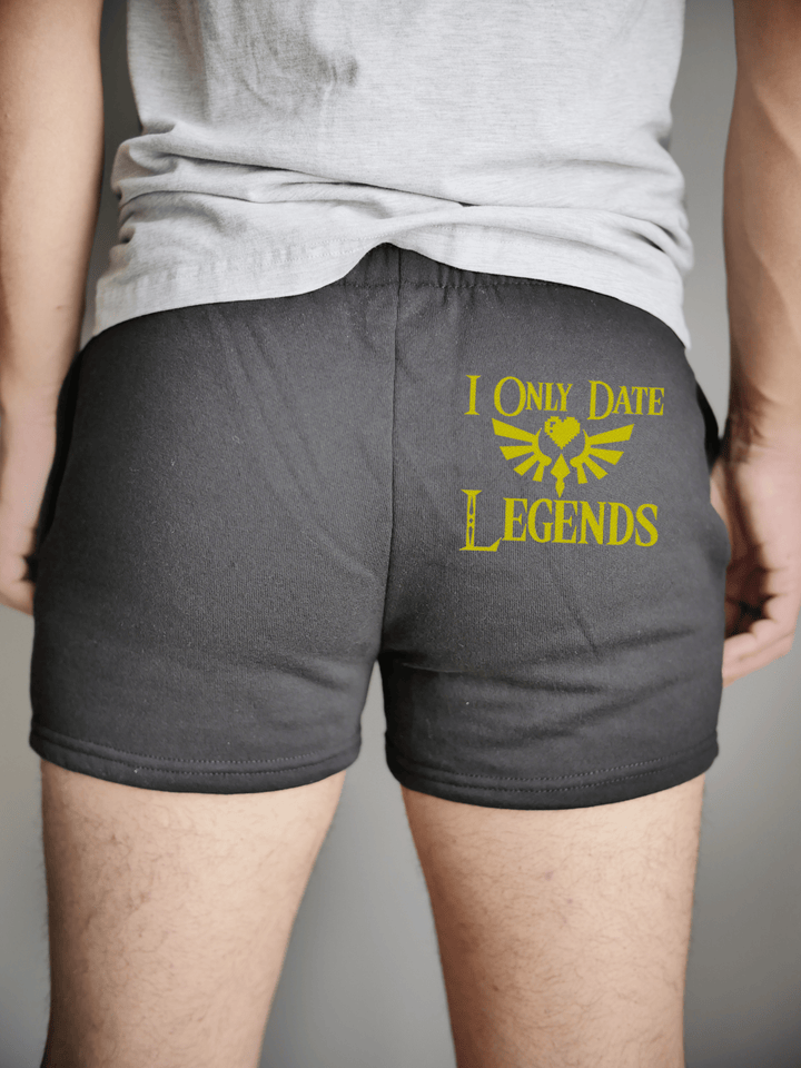 PixelThat Punderwear Shorts Black / S / Back I Only Date Legends Men's Gym Shorts