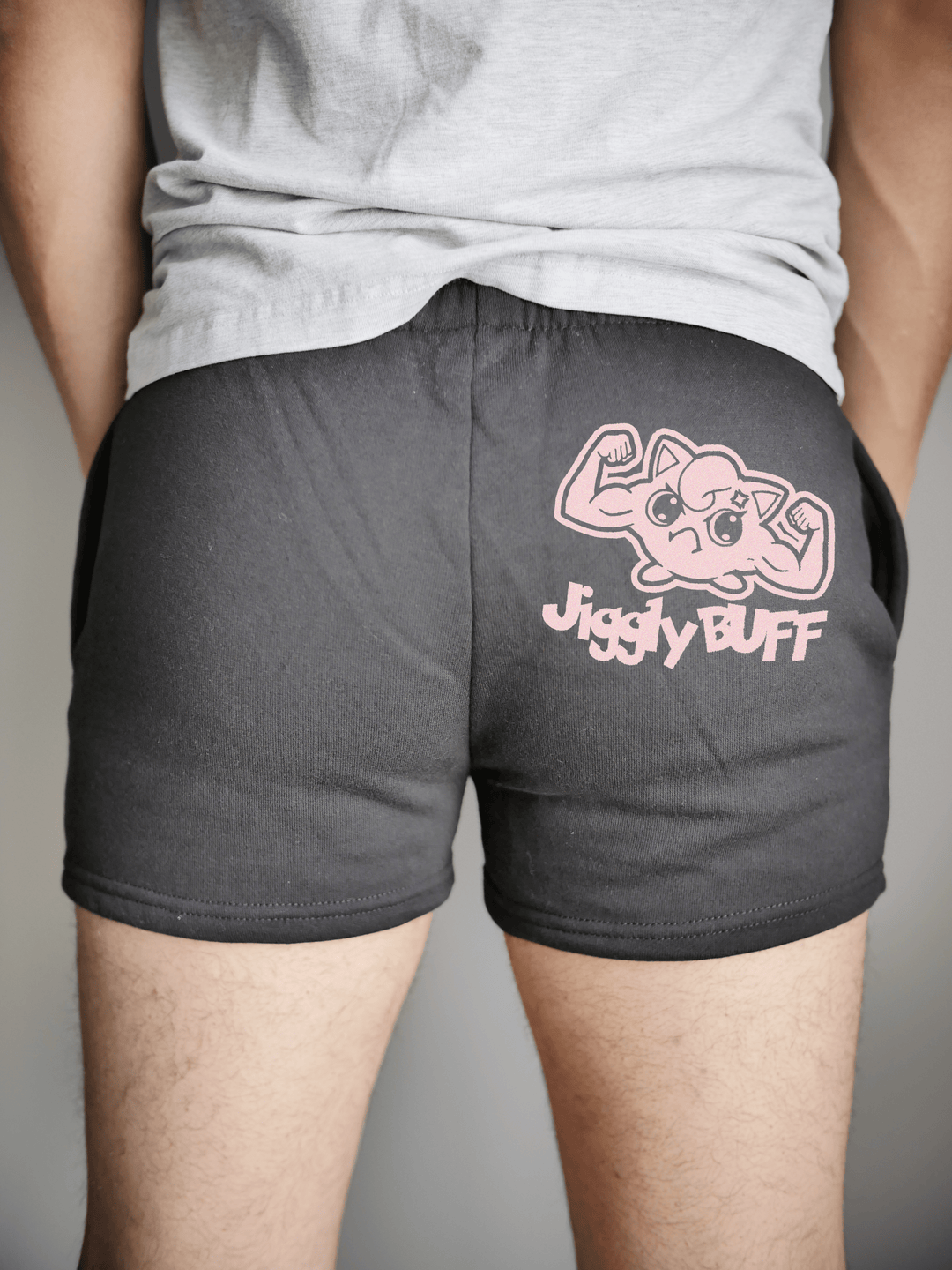 PixelThat Punderwear Shorts Black / S / Back JigglyBuff Men's Gym Shorts