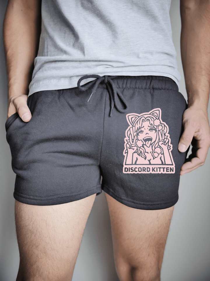 PixelThat Punderwear Shorts Black / S / Front Discord Kitten Men's Gym Shorts