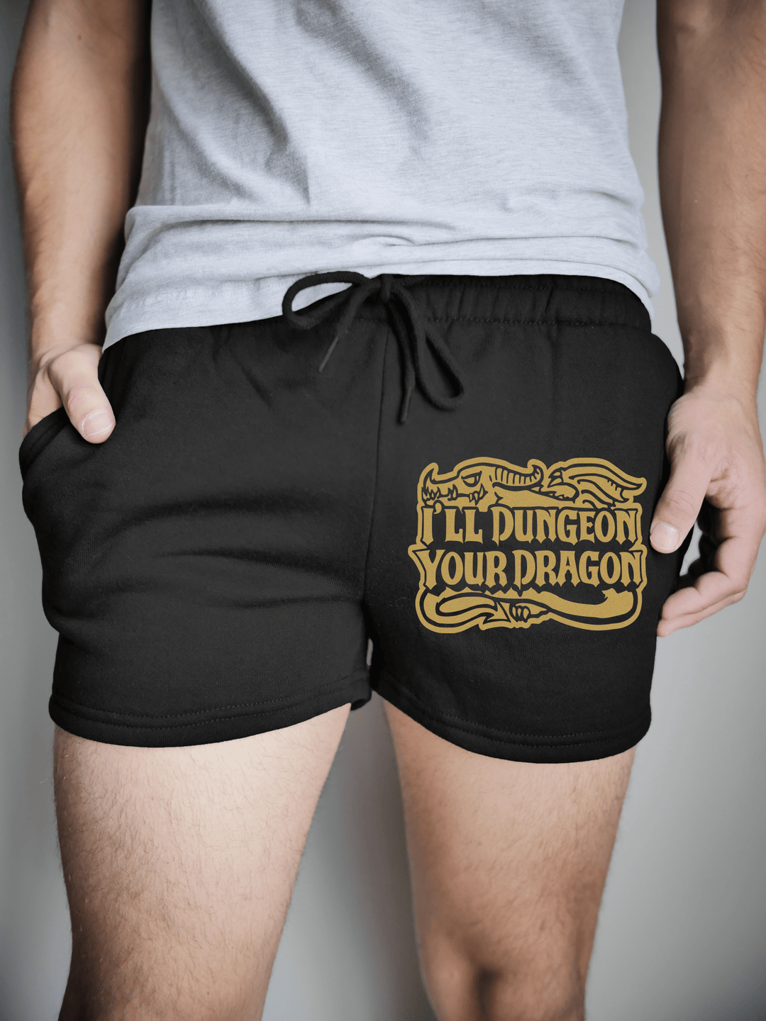 PixelThat Punderwear Shorts Black / S / Front I'll Dungeon Your Dragon Sweat Shorts