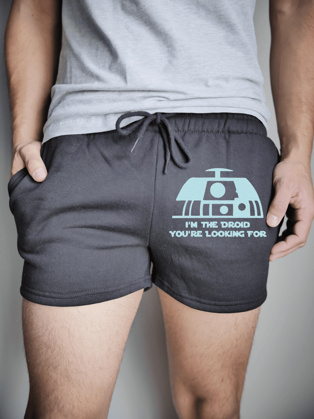 PixelThat Punderwear Shorts Black / S / Front I'm The Droid Men's Gym Shorts