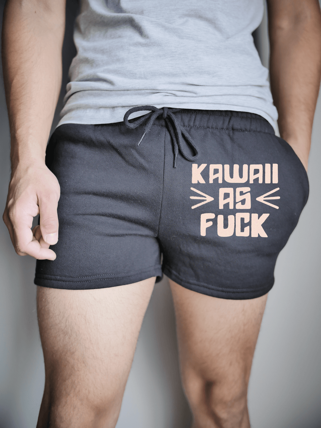 PixelThat Punderwear Shorts Black / S / Front Kawaii AF Men's Gym Shorts