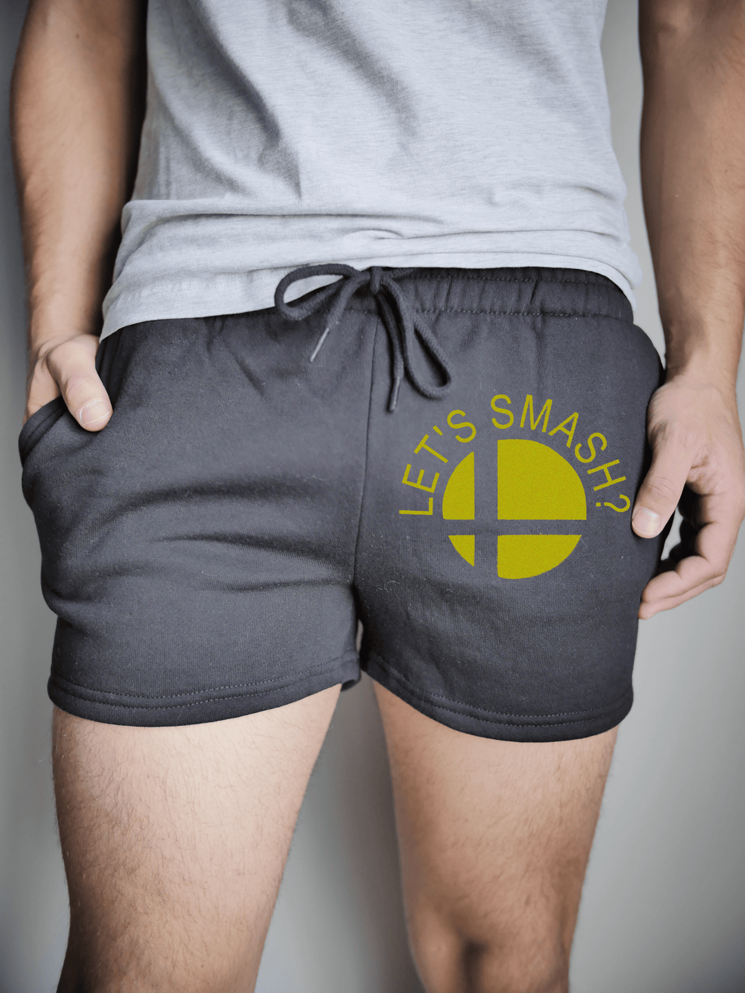PixelThat Punderwear Shorts Black / S / Front Let's Smash Men's Gym Shorts