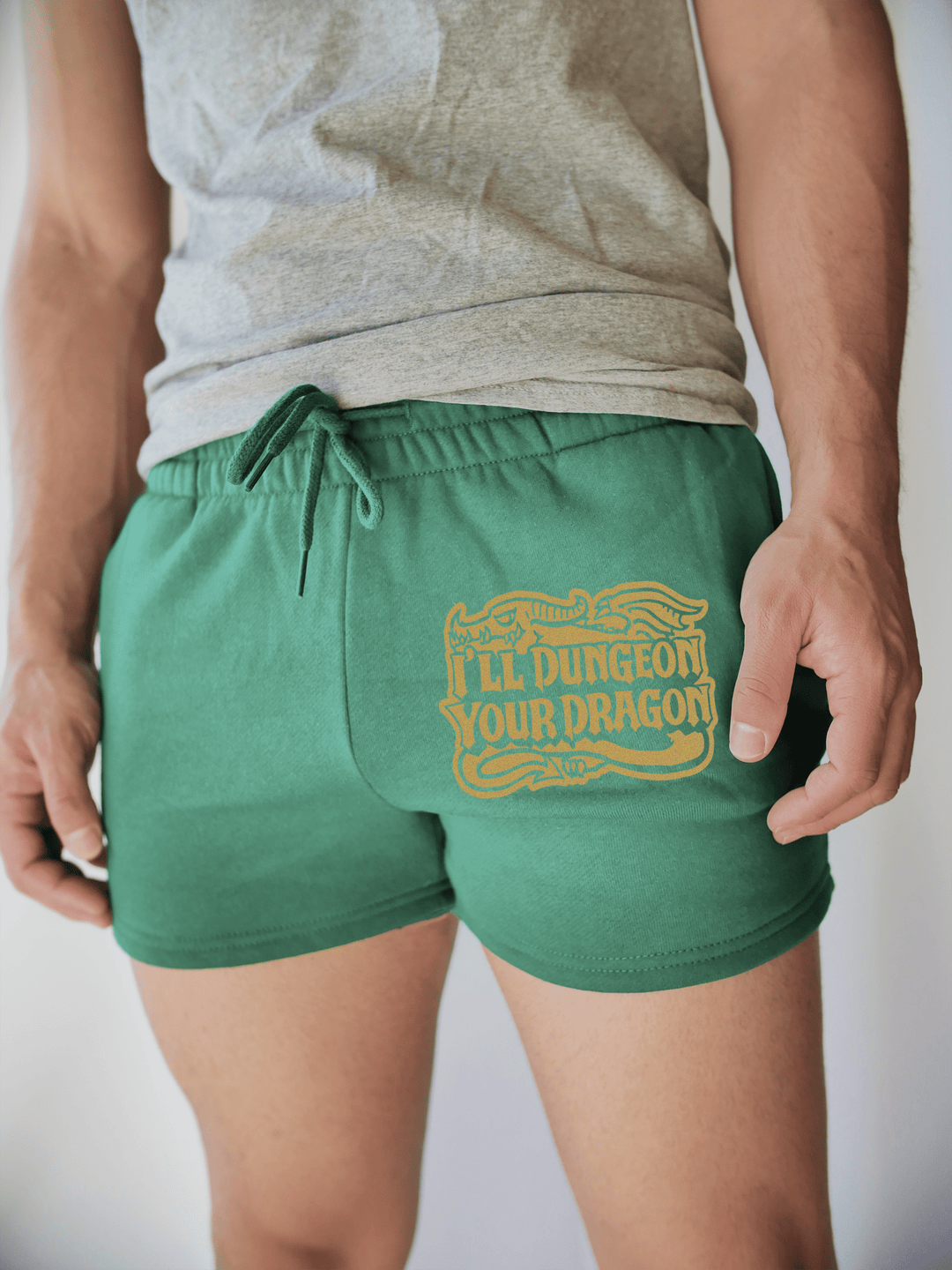 PixelThat Punderwear Shorts Kelly Green / S / Front I'll Dungeon Your Dragon Sweat Shorts