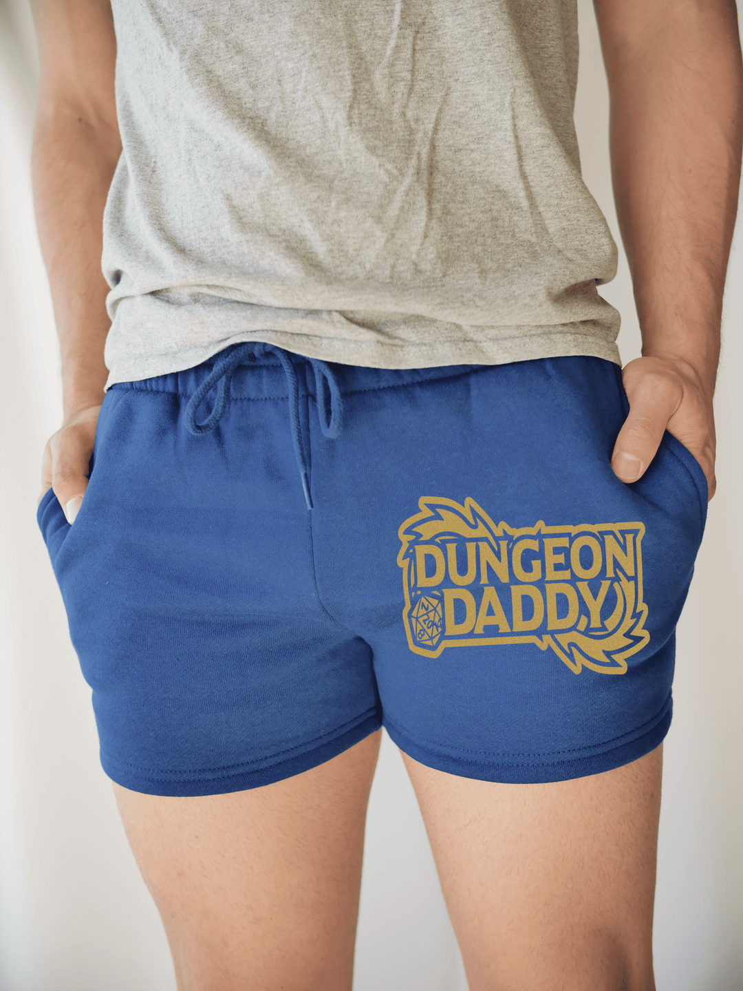 PixelThat Punderwear Shorts Royal Blue / S / Front Dungeon Daddy Gym Shorts