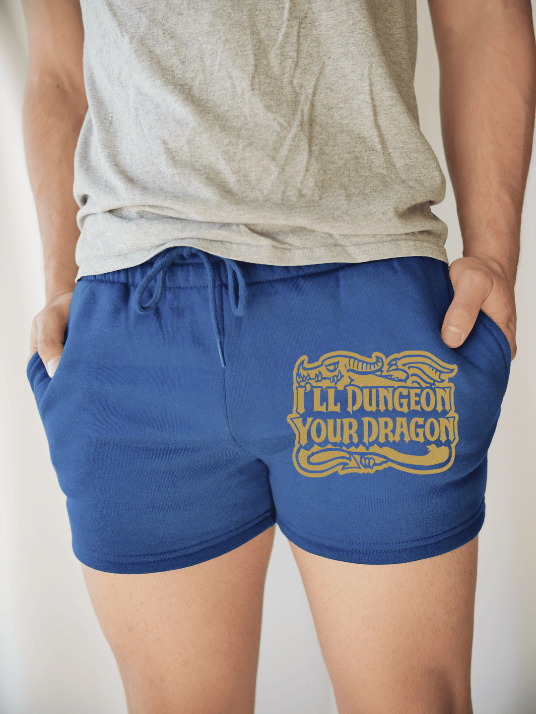 PixelThat Punderwear Shorts Royal Blue / S / Front I'll Dungeon Your Dragon Sweat Shorts