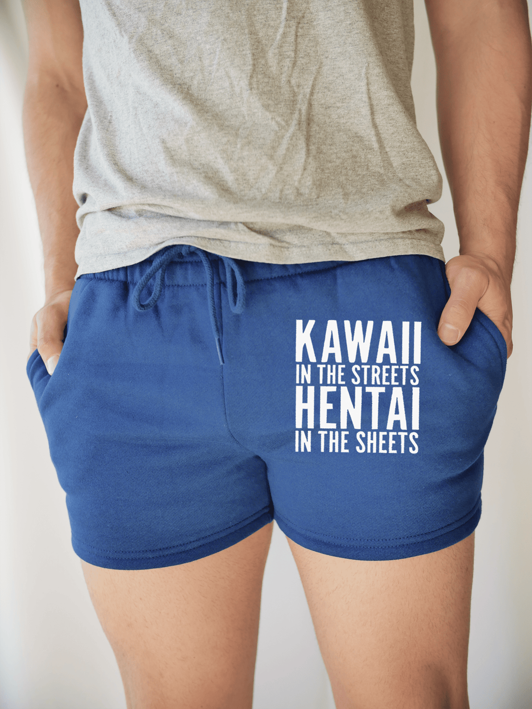 PixelThat Punderwear Shorts Royal Blue / S / Front Kawaii Hentai Men's Gym Shorts