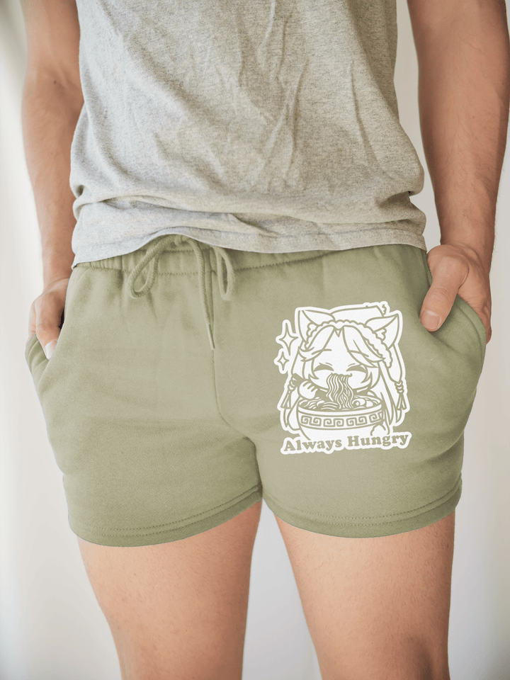 PixelThat Punderwear Shorts Sage / S / Front Always Hungry Men's Gym Shorts