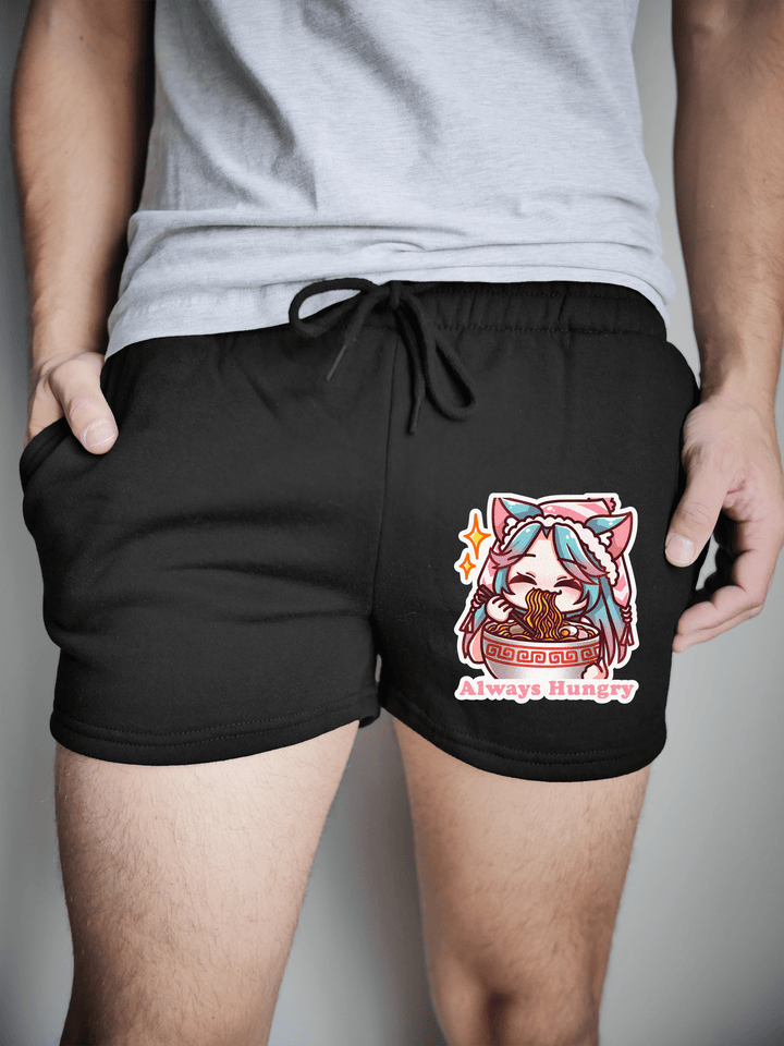 PixelThat Shorts Black / S / Front Always Hungry Pixel PJ SweatShorts