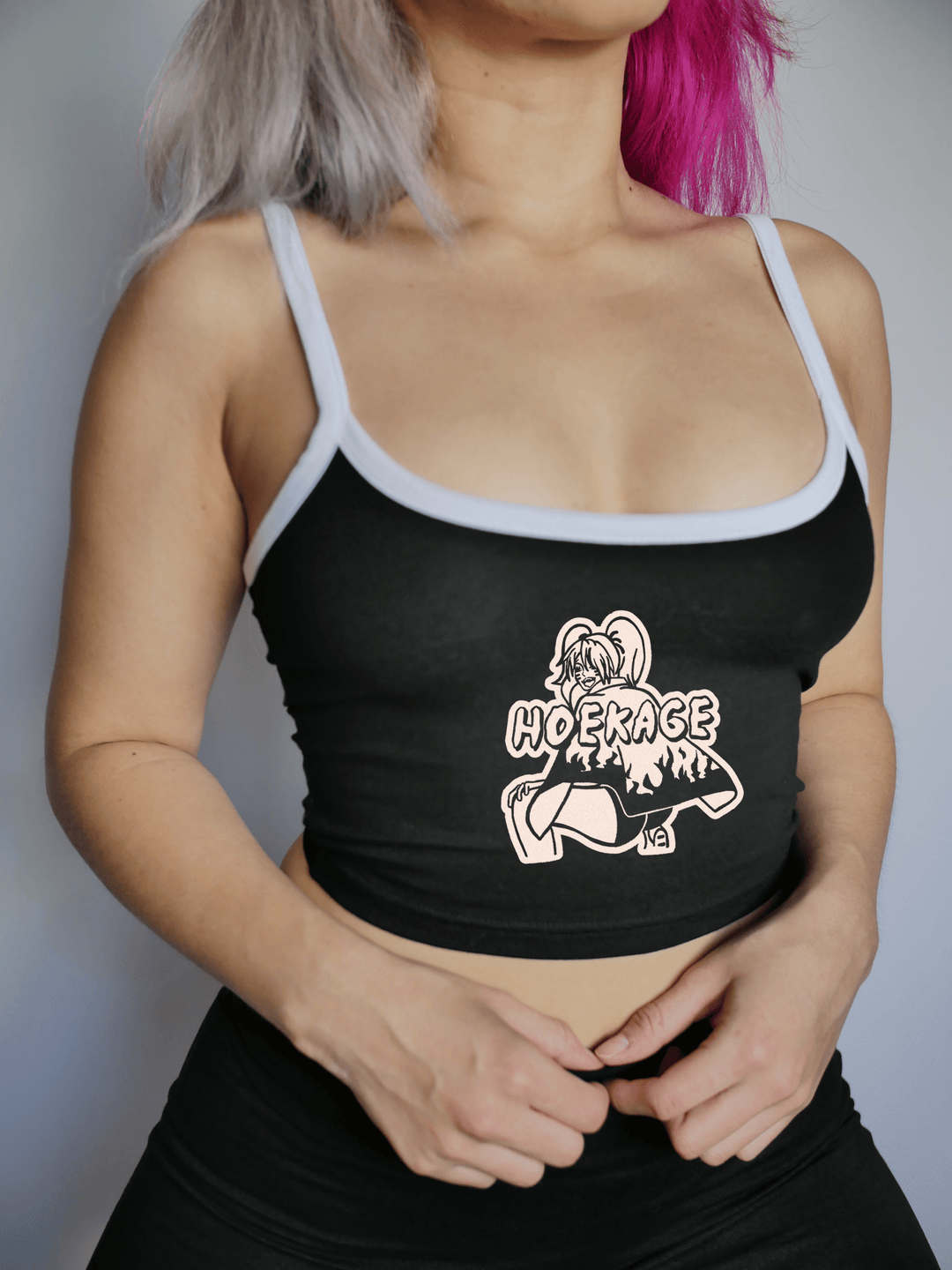 PixelThat Punderwear Tops Black / Small Hoekage Crop Top