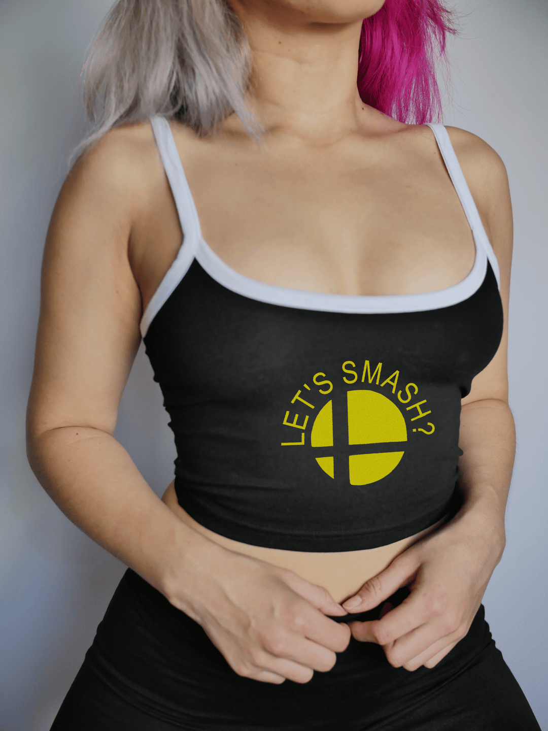 PixelThat Punderwear Tops Black / Small Let's Smash Crop Top