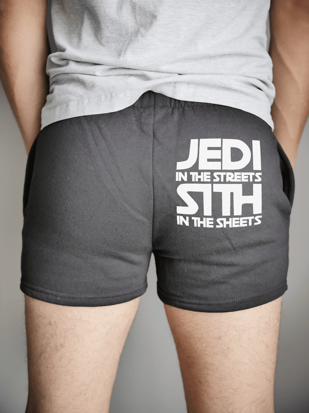 PixelThat Punderwear Shorts Black / S / Back Jedi In The Streets Men's Gym Shorts