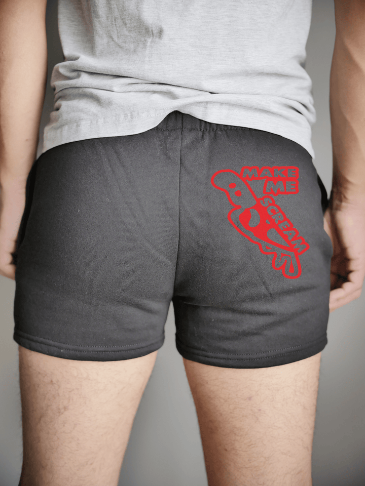 PixelThat Punderwear Shorts Black / S / Back Make Me Scream Men's Gym Shorts