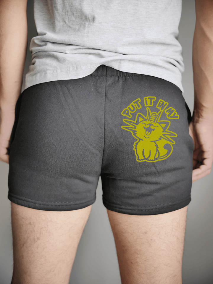 PixelThat Punderwear Shorts Black / S / Back Put It In My Meowth Men's Gym Shorts