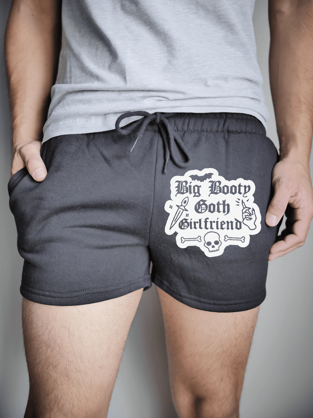 PixelThat Punderwear Shorts Black / S / Front Big Booty Goth Girlfriend Men's Gym Shorts