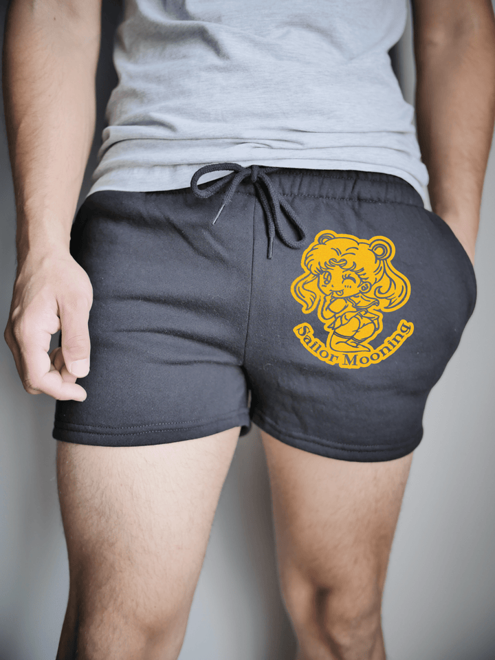 PixelThat Punderwear Shorts Black / S / Front Sailor Mooning Men's Gym Shorts