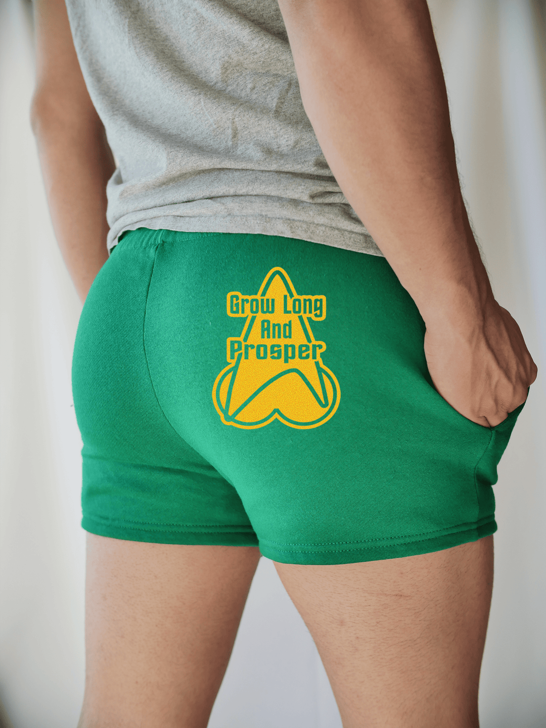 PixelThat Punderwear Shorts Kelly Green / S / Back Grow Long And Prosper Men's Gym Shorts