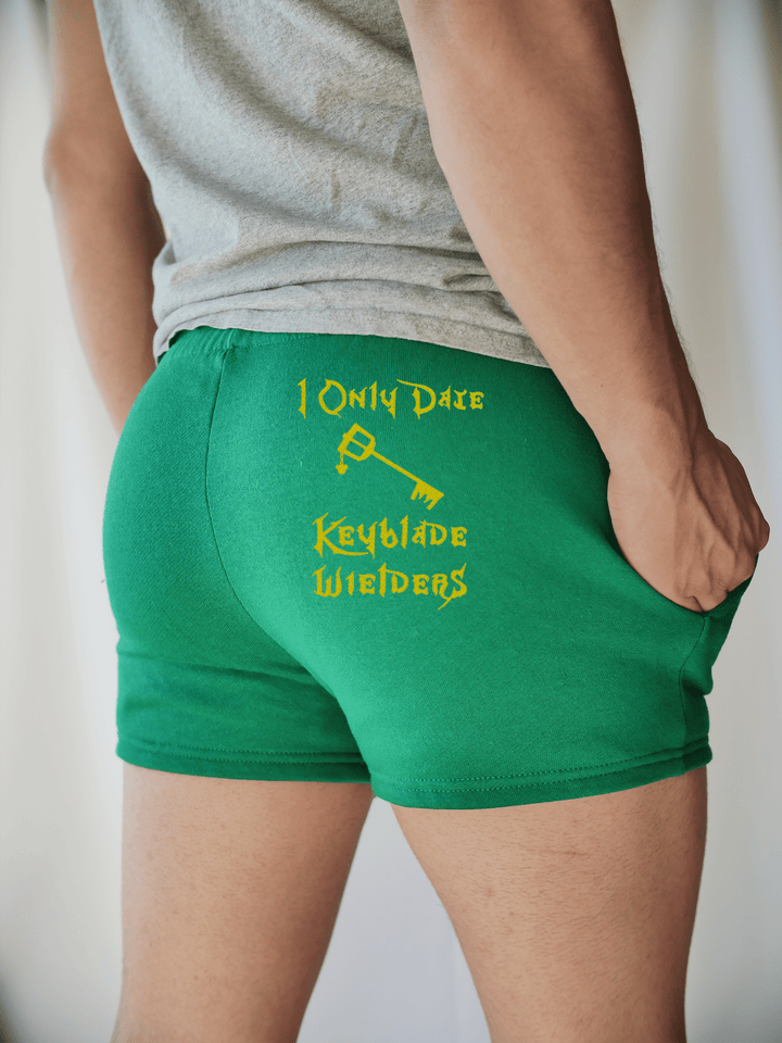 PixelThat Punderwear Shorts Kelly Green / S / Back I Only Date Keyblade Wielders Men's Gym Shorts