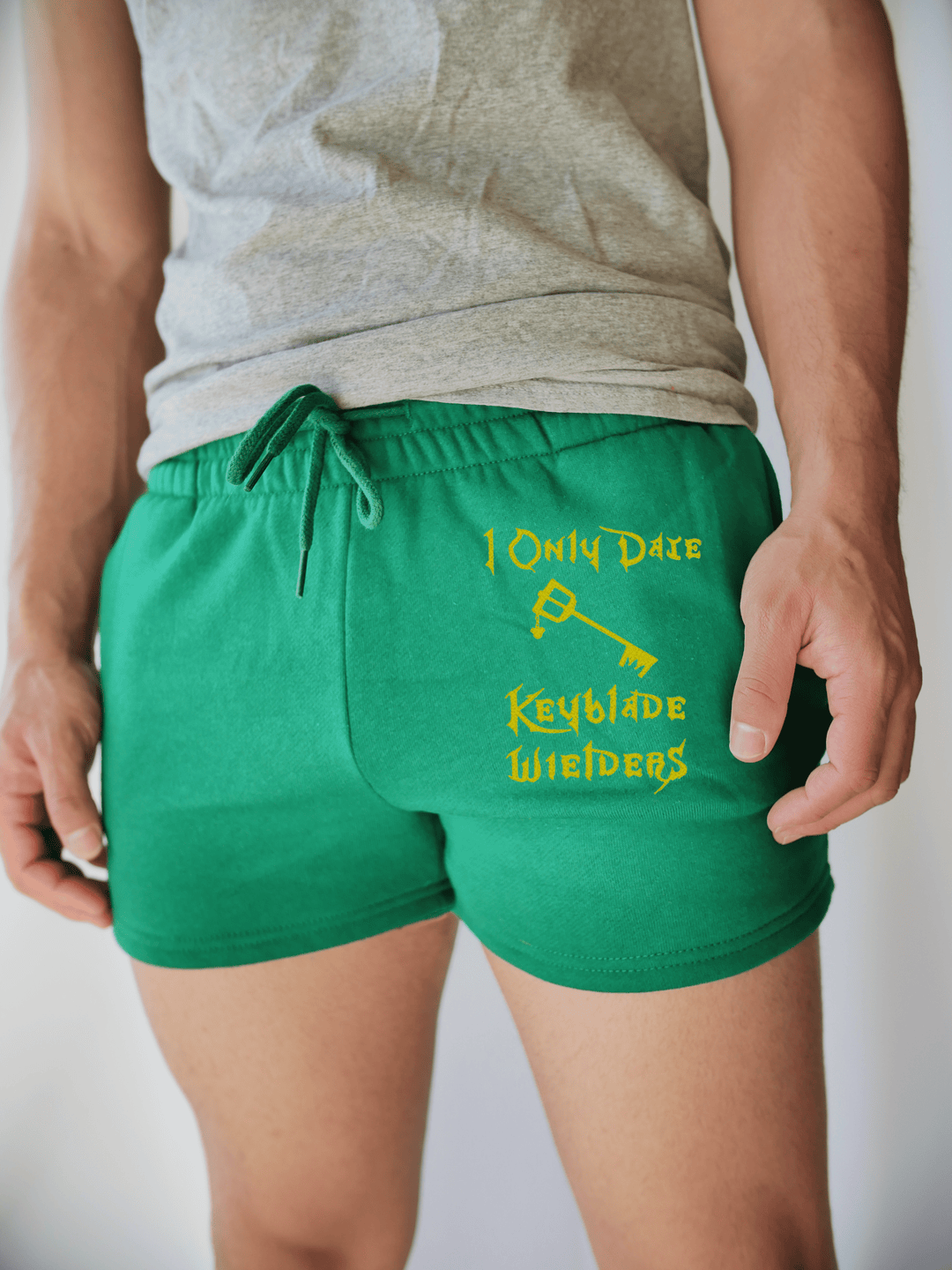 PixelThat Punderwear Shorts Kelly Green / S / Front I Only Date Keyblade Wielders Men's Gym Shorts