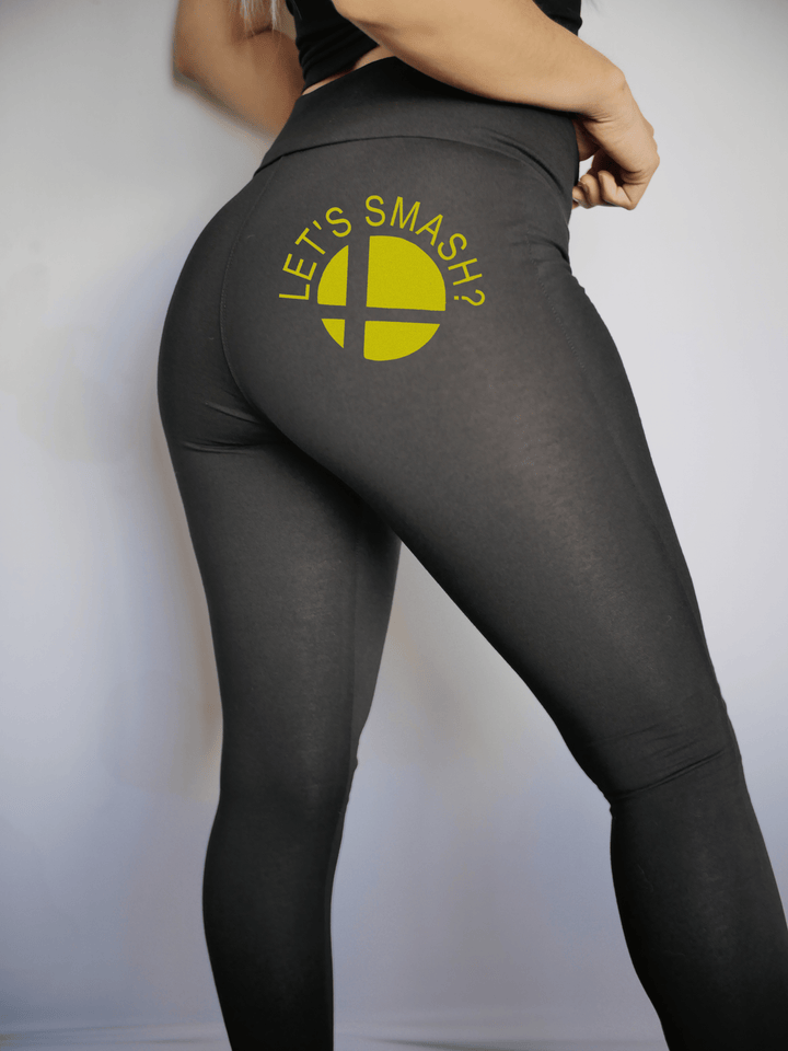 PixelThat Punderwear Yoga Pants Small Let's Smash Yoga Pants