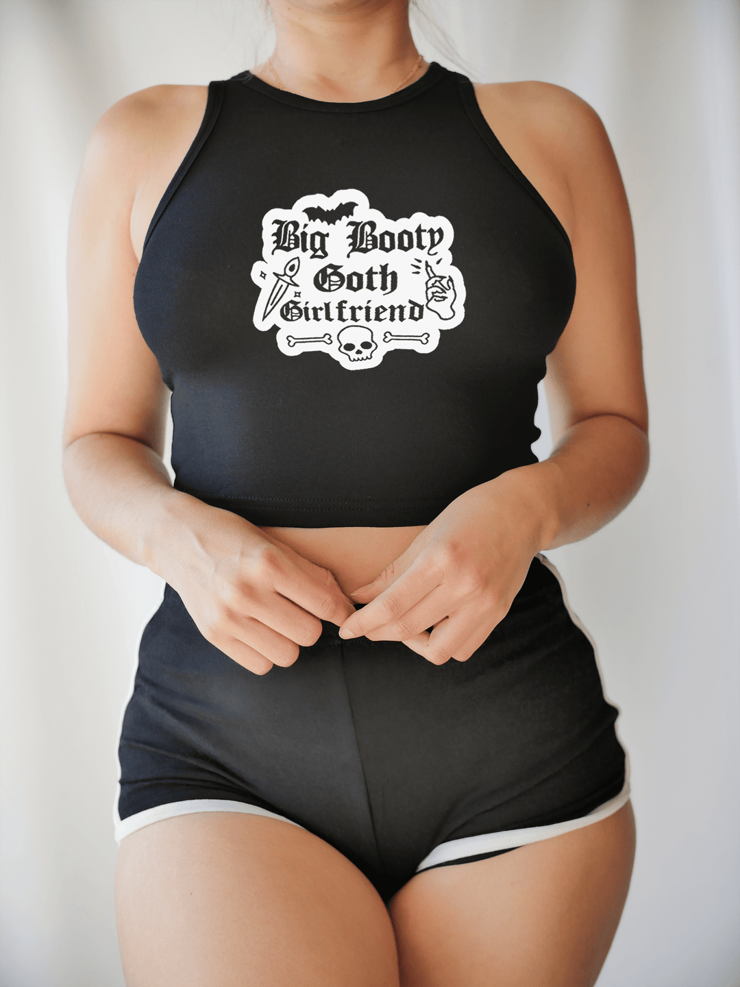 PixelThat Tank Top Black / S Big Booty Goth Girlfriend Cropped Tank Top